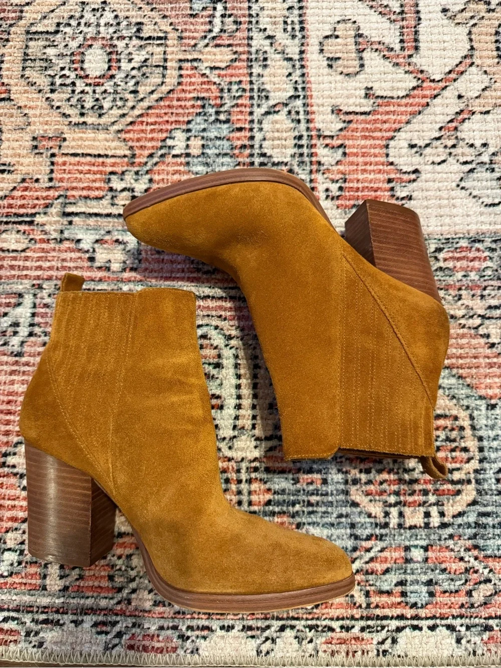 Marc Fisher Suede Block Heel Ankle Boots Size 7